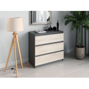 Комод Т-214  Колір корпусу Антрацит, Колір фасадів Сонома